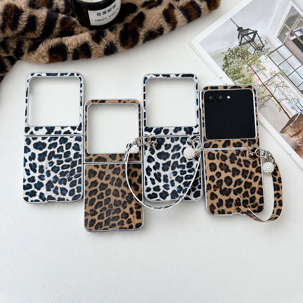 Phone Accessories Design - Leopardenmuster Klappbare Handyhülle für Motorola Razr