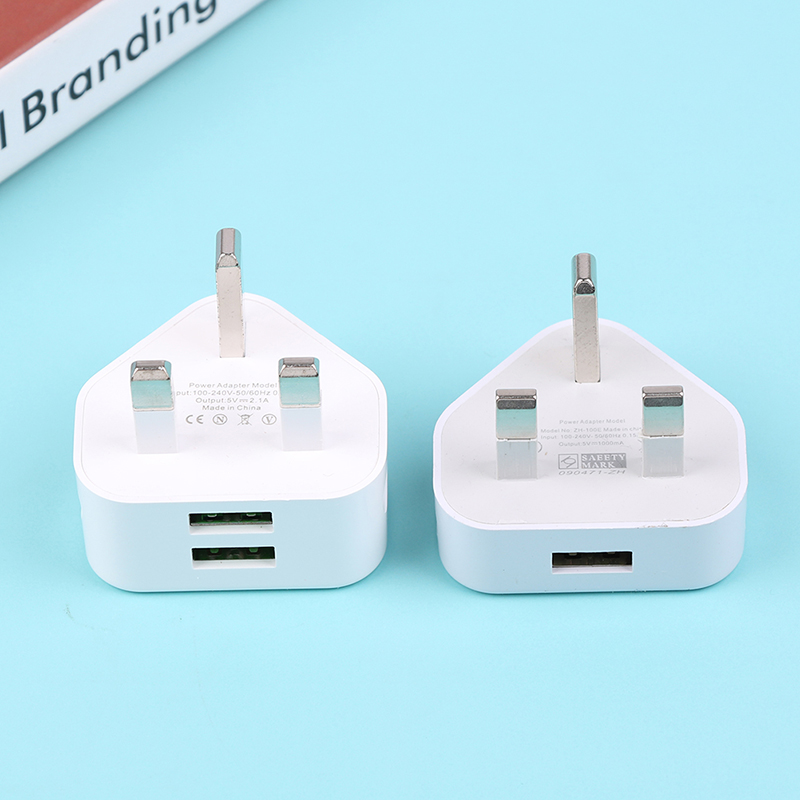 Phone Accessories Uk - Universeller UK-Stecker, 3-poliger Wandladegerät-Adapter mit 1/2