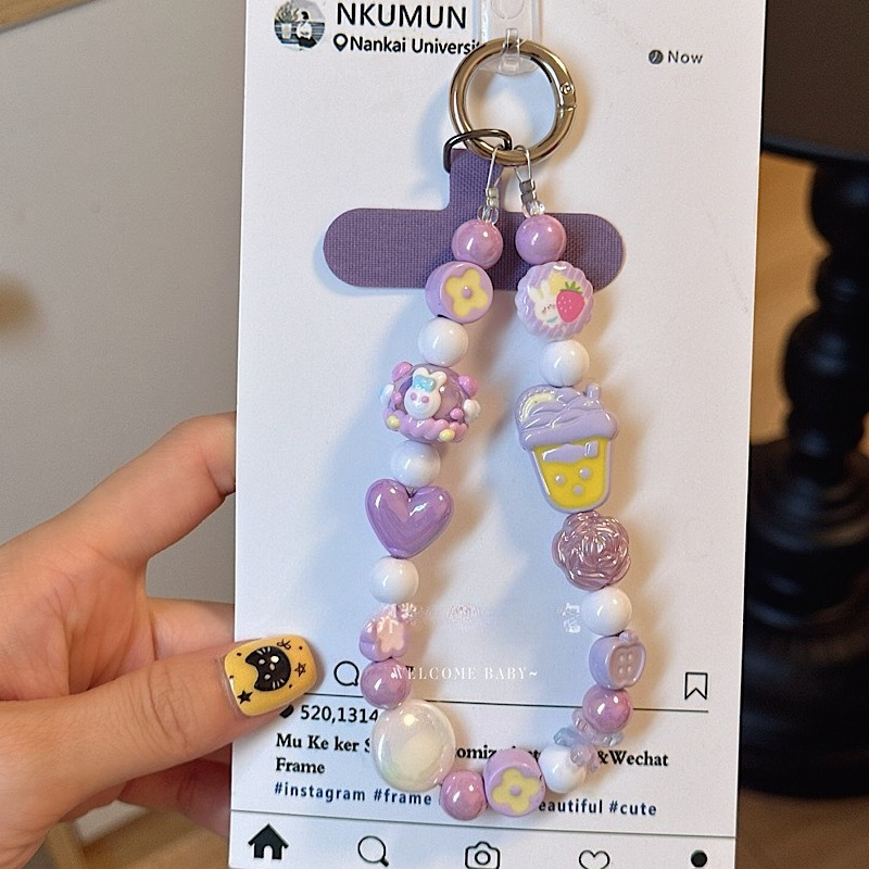 Phone Accessories Ideas - Dopamin Bunte Perlen-Handykette Niedlicher Mädchenhafter Charm