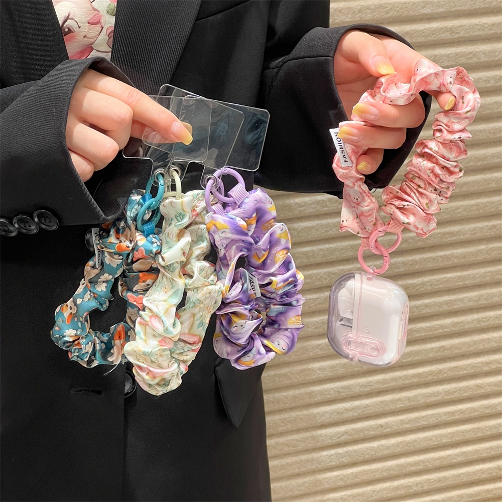 Phone Accessories Keychain - Damen Seiden-Satin Scrunchies Universelles Handyband mit