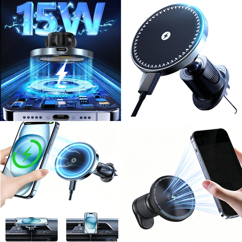 Phone Accessories Trending Products - 2026 Elektronikprodukte Neuer Trend Lüftungs-Auto-Handyhalter Schnelles