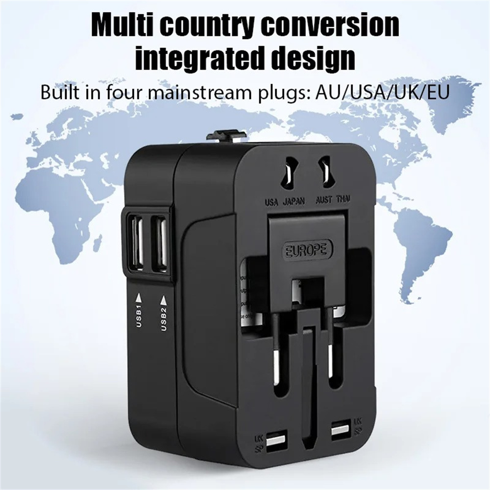 Phone Accessories Uk - Universeller internationaler Reiseadapter mit 2 USB-Anschlüssen