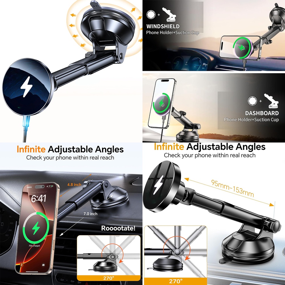 Phone Accessories Trending Products - Neues 2026 Trendprodukt Windschutzscheiben-Autotelefonhalterung Magnetisches Kabelloses