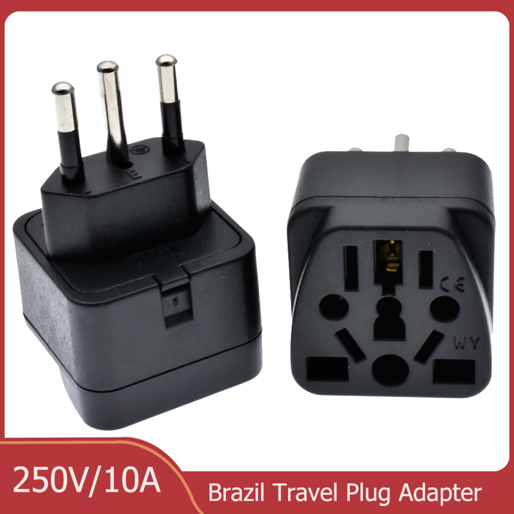 Phone Accessories Uk - Universeller Brasilien-Stecker-Adapter, 3-polig, EU, Euro, AU,